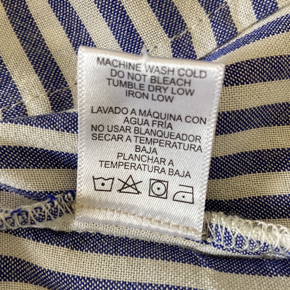 Love Tree Blue & White Stripe Button Down Blouse Size S NWOT - Picture 9 of 13